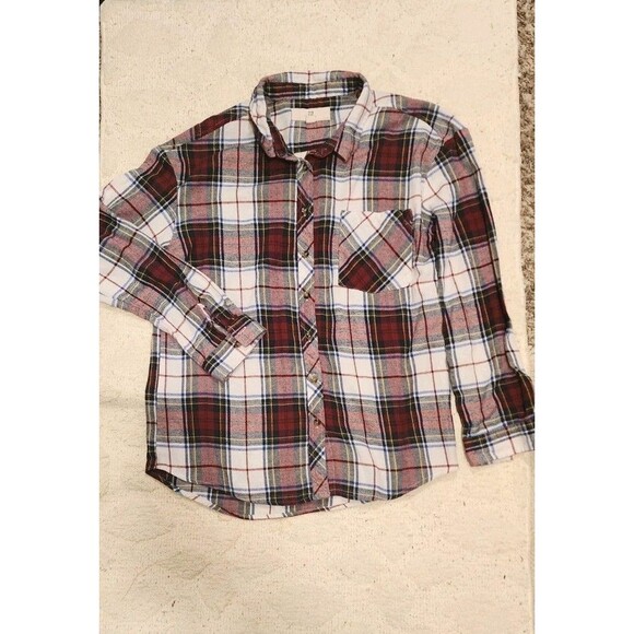 Threads Tops - Threads+ Supply Red Flannel Longsleeve Camping Hiking Outdoors Button Down Top S